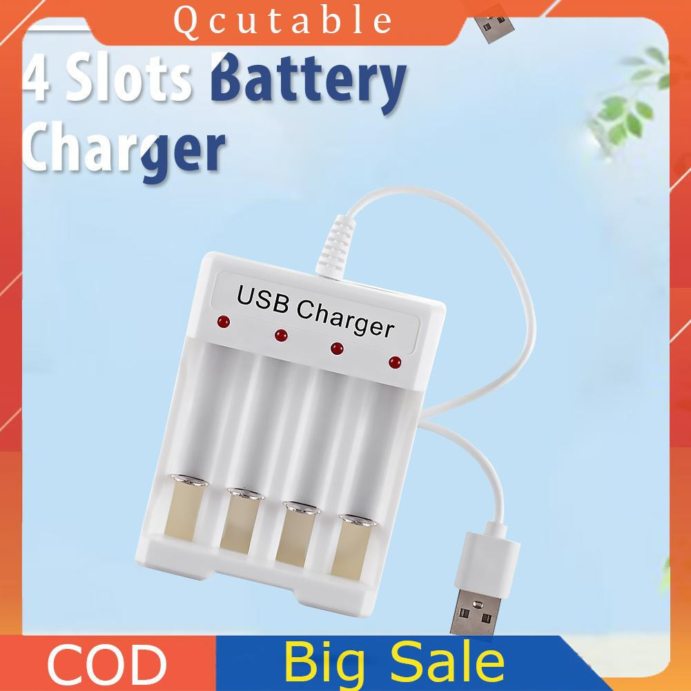 Bộ sạc pin USB thông minh 4 khe gắn tiện lợi