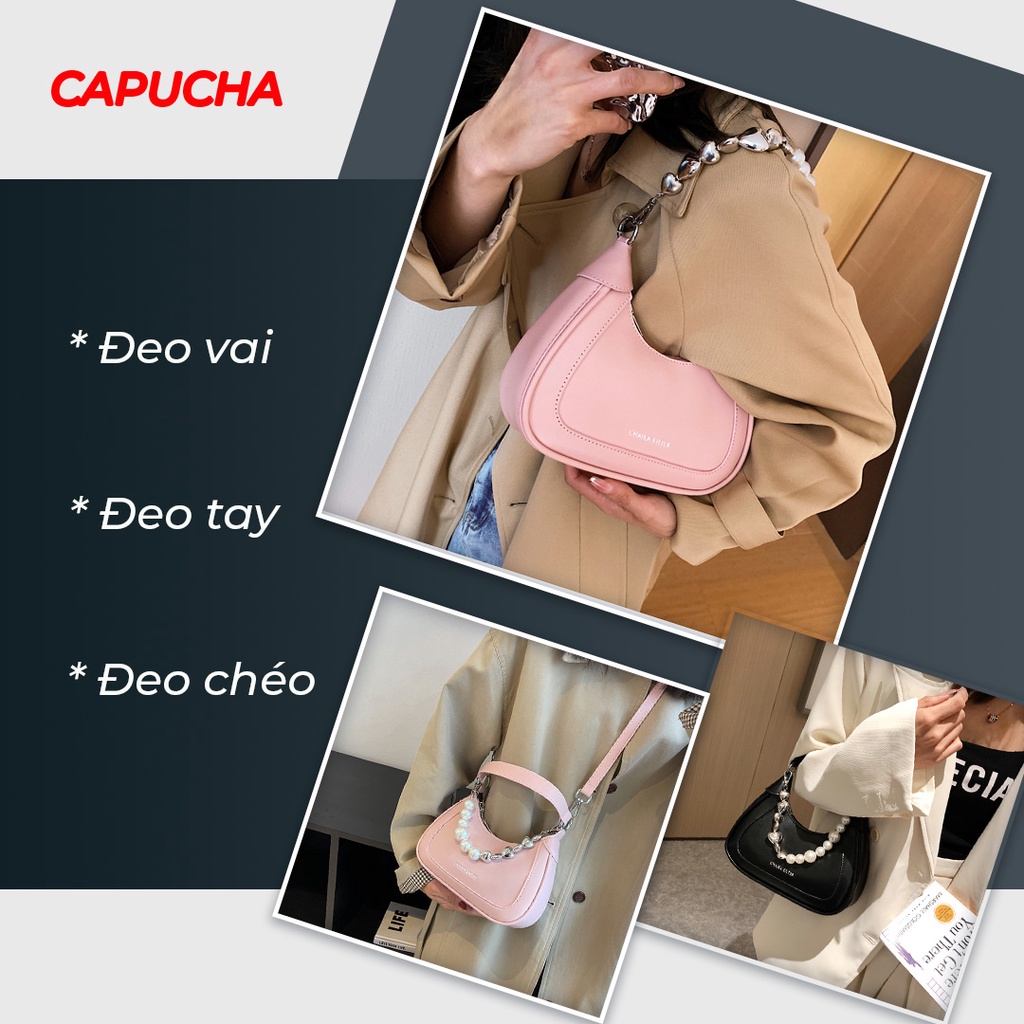 Túi xách nữ đeo chéo hot trend Hàn Quốc chất da mềm mịn cao cấp Capucha T179