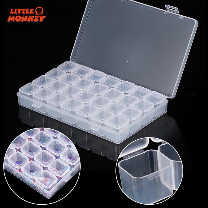 28 Cells Detachable Empty Storage Boxes Durable Plastic Sundries/Jewelry Case