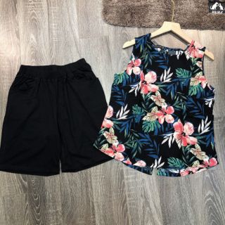 Bộ lanh áo ba lỗ quần cotton