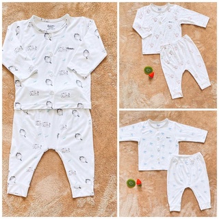 Avaler - Bộ dài tay Avaler sợi tre cài giữa cho bé sơ sinh 3-7kg