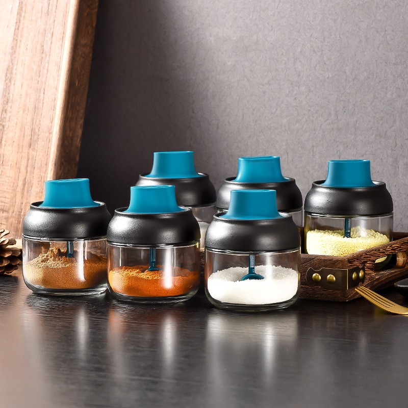 Hũ Đựng Gia Vị Thủy Tinh, Hộp Đựng Gia Vị, Thực Phẩm Muỗng Nhựa 250ml, 280ml | Đựng Gia Vị Siêu Tiện Dụng HDG01
