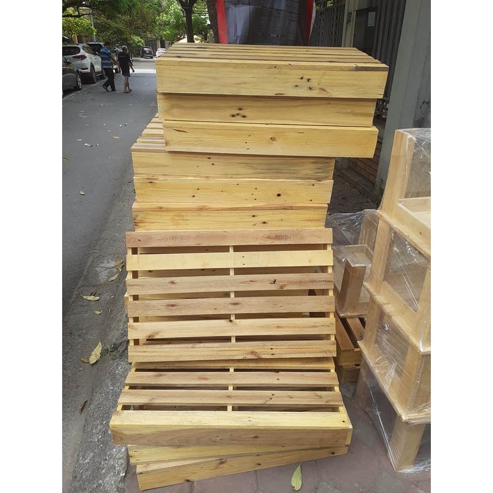 [Ảnh thật] Giường Pallet  kích thước 50x70x11cm - Giường gỗ - Giường xếp - Giường Hộp Pallet đã sơn chống mốcDulcie.97