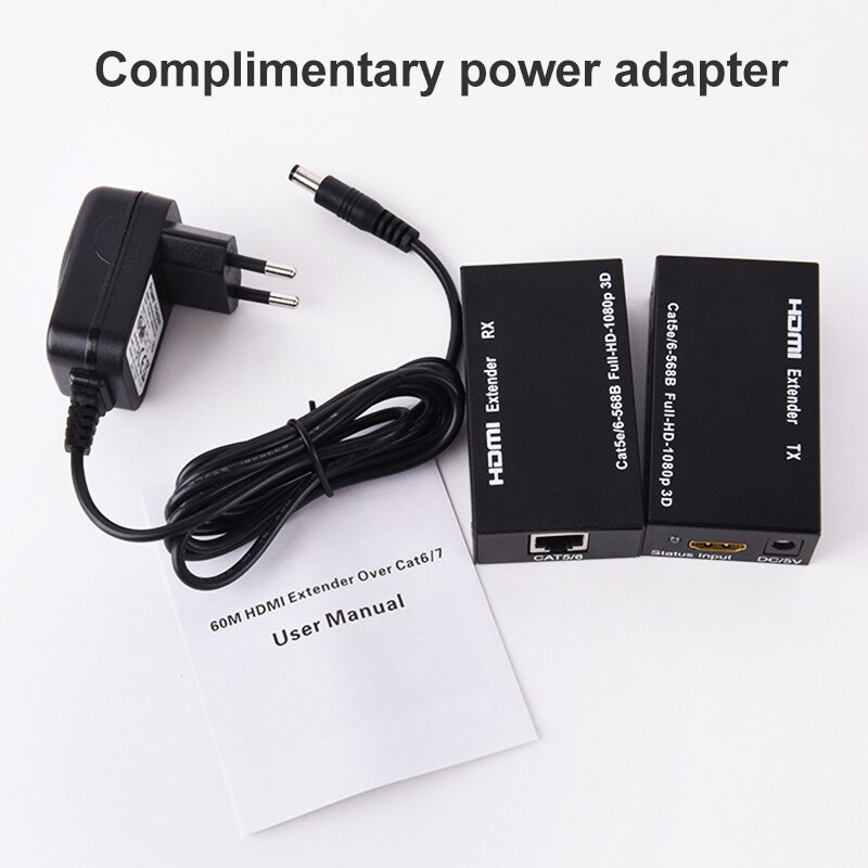 Set đầu mở rộng 60M RJ45 HDMI 1080P HDMI 1080P mạng CAT5E CAT6 LAN PS4 thích hợp cho Apple TV Laptop HDTV