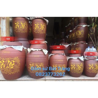 Chum sành đựng gạo nước tài lộc gốm Bát Tràng
