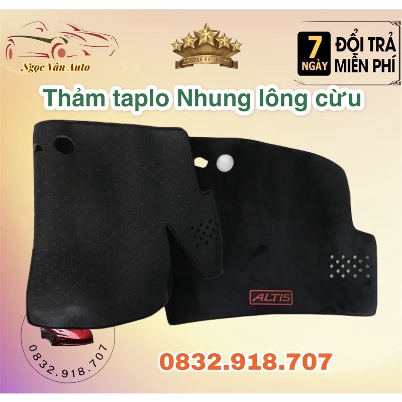 Thảm Taplo nhung Altis 2014 - 2017 Nhung Lông Cừu 3 Lớp