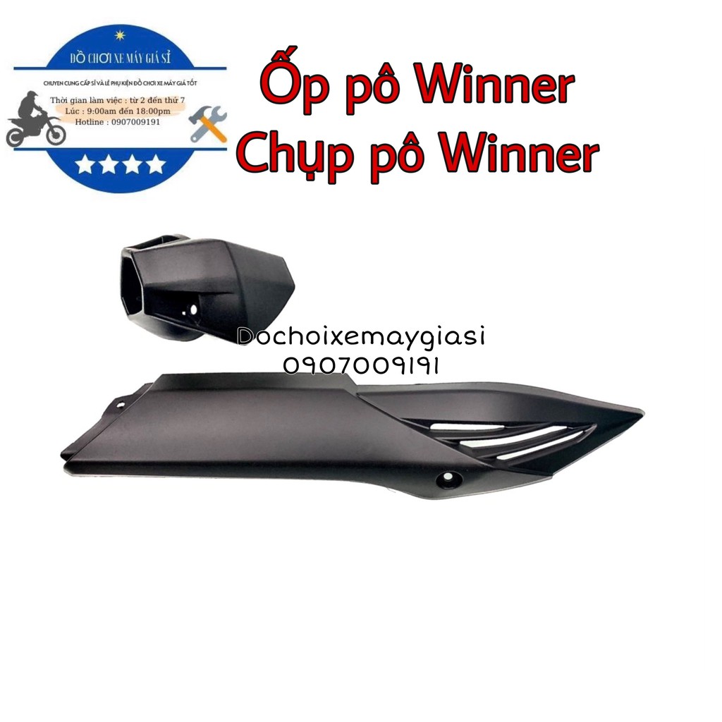 BỘ ỐP PÔ + CHỤP PÔ CHO HONDA WINNER ĐEN NHÁM KHÔNG TEM