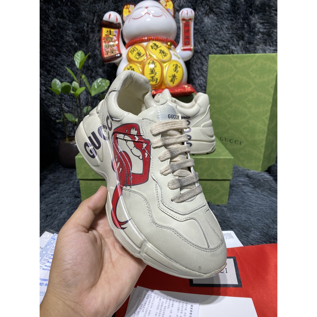 [Full box+bill] Giày Sneaker Gucccii môi  bản bẩn hàng SC full box bill và hộp bảo vệ