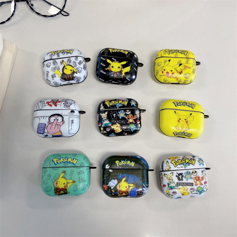 Ốp hoạt hình Pikachu Sesame Street One Piece gấu Kaws 63 màu tùy chọn thích hợp cho AirPods 1/2 pro 3