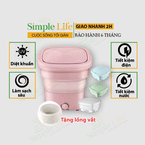 [FreeShip - Bảo hành] Máy giặt mini Yangzi gấp gọn thông minh chính hãng, vắt khô và khử trùng UV bằng công nghệ Blue Ag