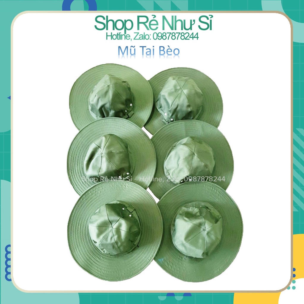 Mũ tai bèo kaki chất đẹp và mũ tai bèo đoàn vải dù