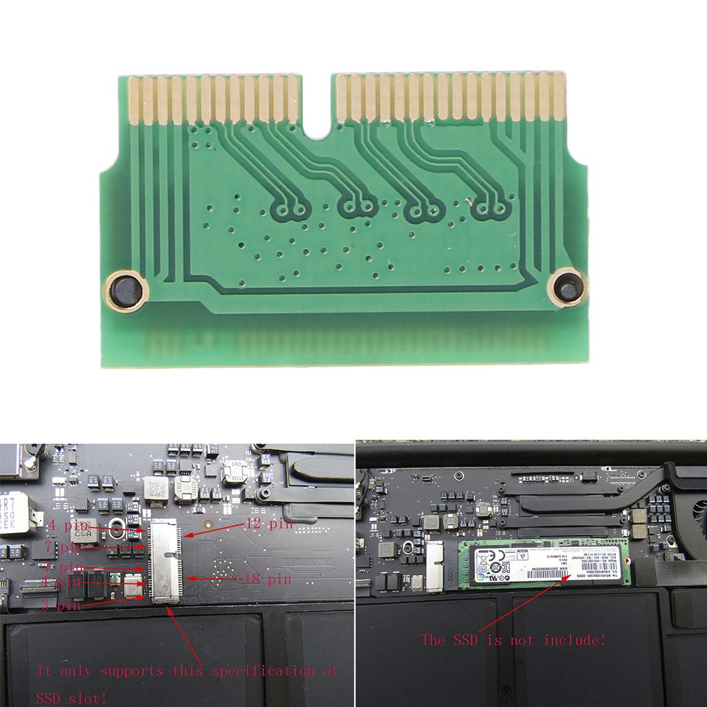 Card mạng M Key M.2 PCI-E sang 12 + 16Pin ahci SSD cho 2013 2014 2015 Mac Air Pro | BigBuy360 - bigbuy360.vn