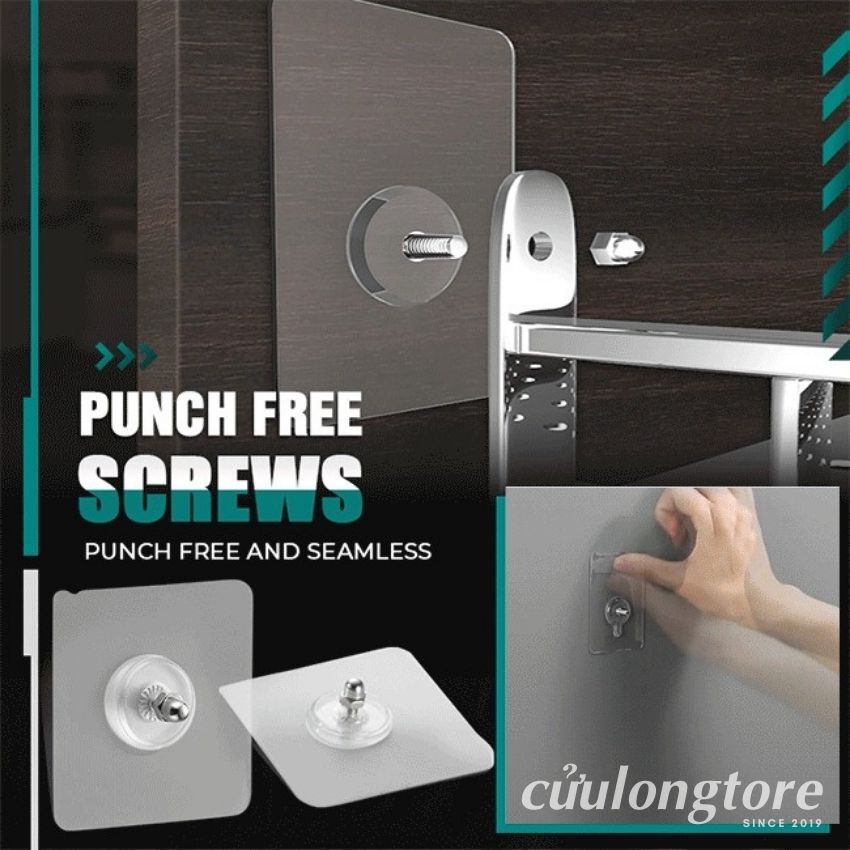 Đinh Vít Dán Tường chịu lực siêu dính trong suốt keo dán ốc vít treo ảnh kệ giá đỡ gắn tường móc dán chịu lực đa năng