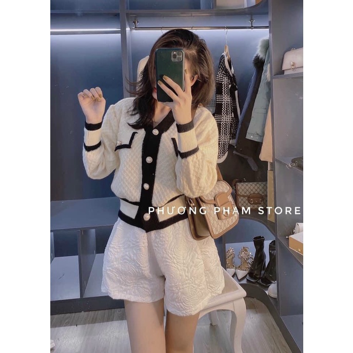 Áo len cổ v phối viền nắp túi Quảng châu | BigBuy360 - bigbuy360.vn