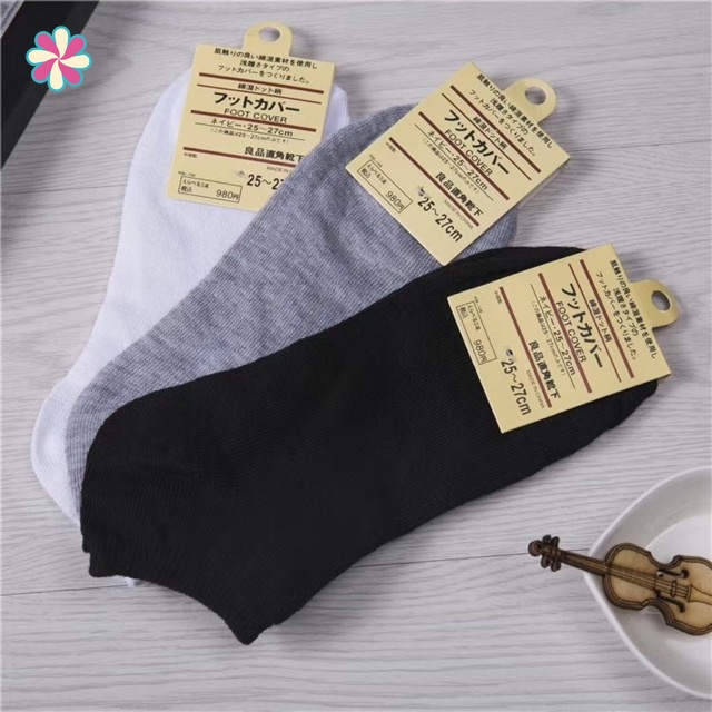 Vớ cotton Cổ Thấp unisex Phong Cách Nhật Bản JP5 YUE