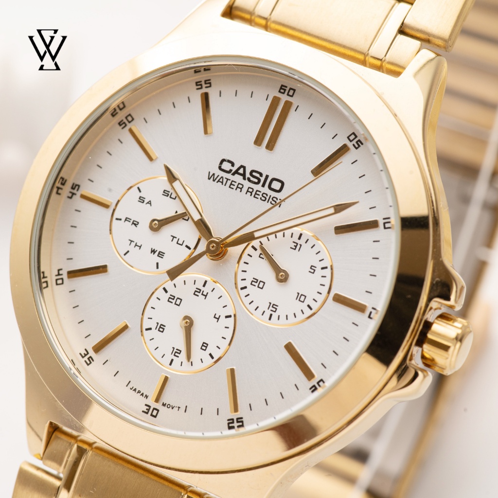 Đồng Hồ Quartz Nam Casio WATCHSTORE MTP-V300G-7AUDF Thiết Kế Kính Khoáng 40mm, Dây Kim Loại, Vỏ Thép Không Gỉ