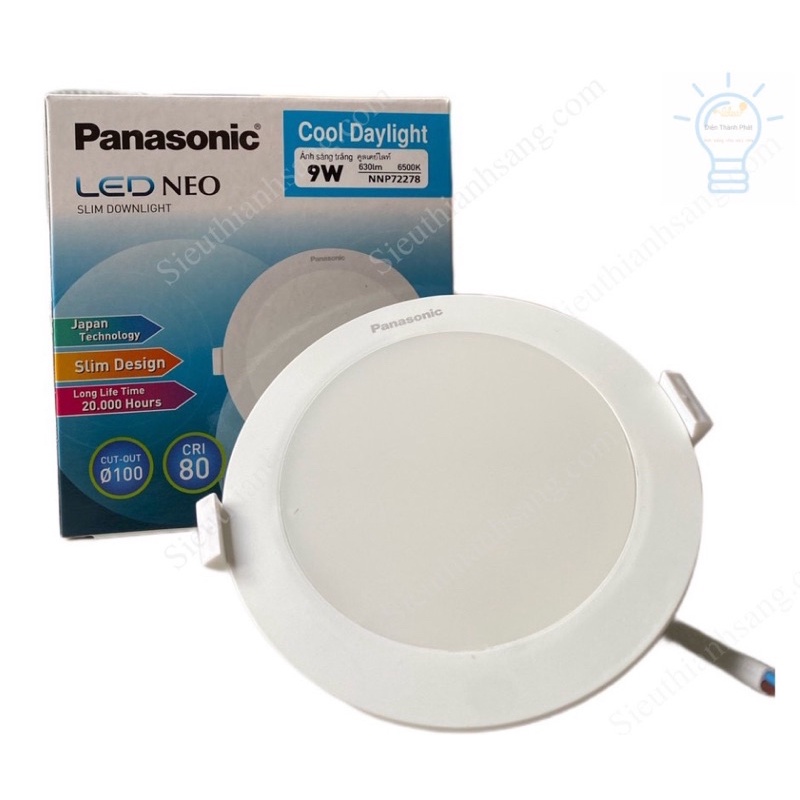 Đèn âm trần PANASONIC Neo Slim công suất 9W 12W sáng trắng/ trung tính - sản xuất tại Indonesia