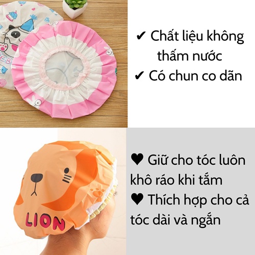 Mũ trùm tóc Mũ chụp đầu khi tắm gội ủ tóc tại nhà chống thấm nước bo chun dùng nhiều lần