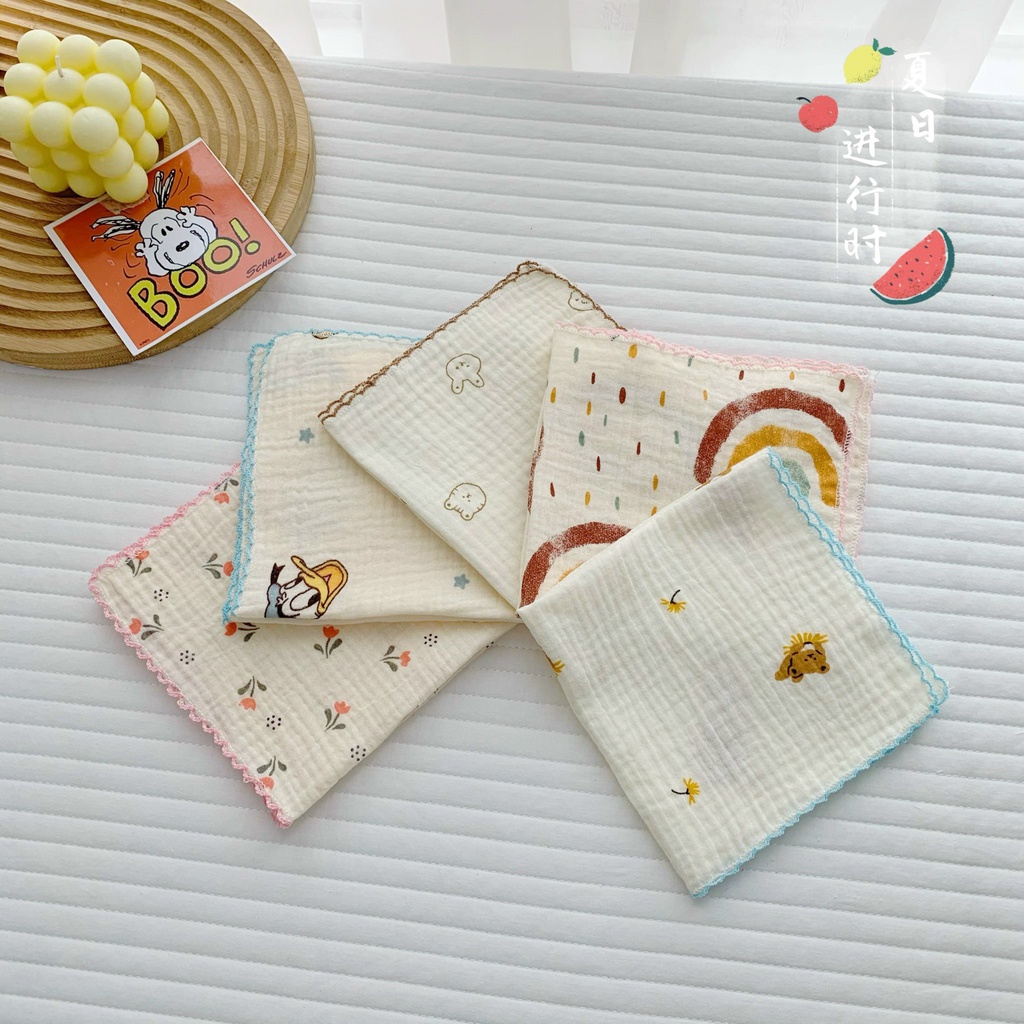 Khăn sữa Bunny vải xô Muslin cao cấp họa tiết xinh xắn cho bé