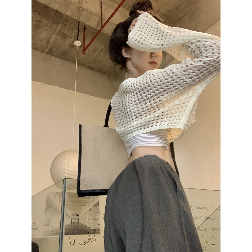 Bộ Áo Tay Dài Và Quần Ống Rộng Lưng Thun Phong Cách Hàn Quốc Dành Cho Nữ