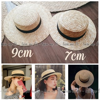 [ẢNH THẬT + CÓ VIDEO] Mũ cói đi biển vành ngang chóp vuông mũ gaucho thời trang 2020