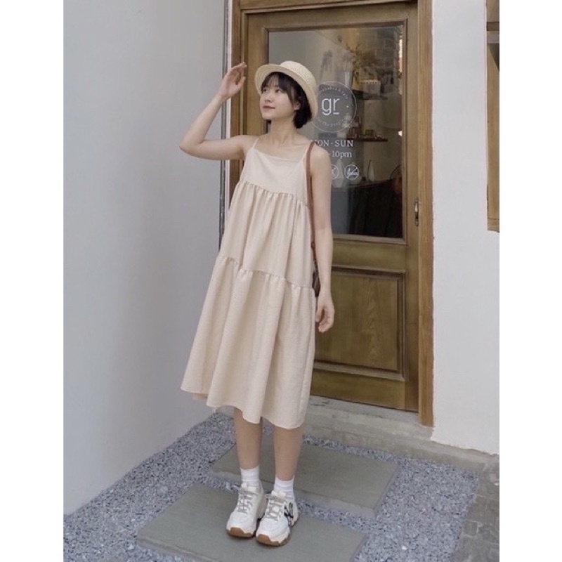 Váy hai dây babydoll be vintage cực xinh