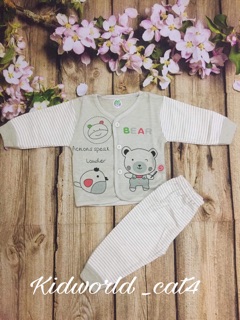 Bộ quần áo dài nỉ mỏng cho bé sơ sinh