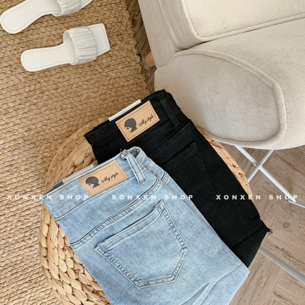 QUẦN SHORT JEAN NỮ hàng xuất xịn chuẩn form rách bên cá tính Xonxen Shop size S M L mã 5102