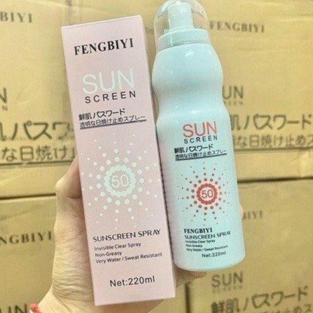 Xịt chống nắng sun nhau thai cừu makeup Fengbiyi