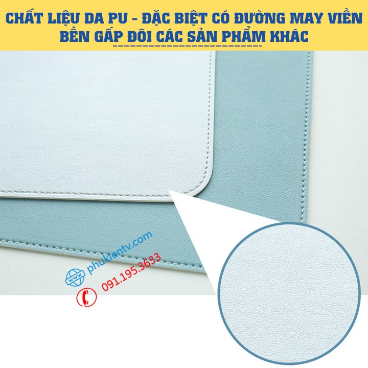 Thảm da trải bàn làm việc Deskpad - Lót chuột mouse pad - Tấm lót bàn di chuột cỡ lớn - Bằng Da PU Mượt Mà - Mịn - Êm