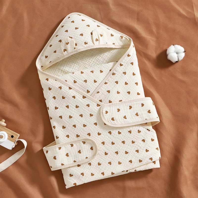 Chăn Quấn Em Bé Thoáng Khí In Họa Tiết Dễ Thương