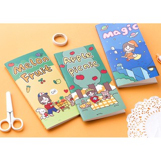 Sổ chiết, sổ lưu trữ washi tape, sticker Mini Nhật Ký Tiểu Bộ 48 trang dễ thương