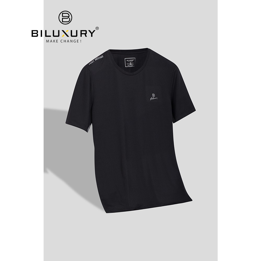 Áo phông nam Biluxury thun cotton co giãn 4 chiều basic trẻ trung thoáng mát 5APKT001DEN | BigBuy360 - bigbuy360.vn