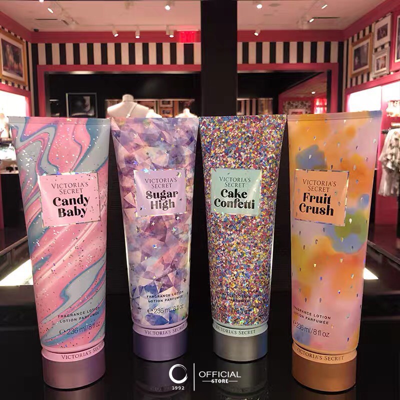 Dưỡng Body 🌸𝑭𝒓𝒆𝒆𝒔𝒉𝒊𝒑🌹 Dưỡng Thể Nước Hoa Victoria's Secret Lotion 236ml 🍨 CANDY BABY 🍭 Body Mist - Xịt Thơm Body