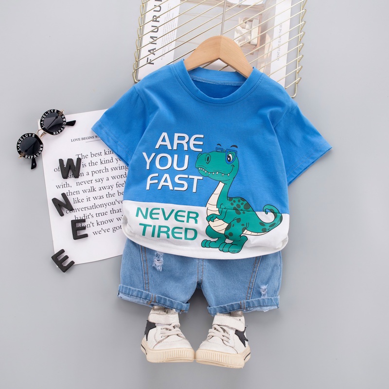 Bộ Trang Phục 2 Mảnh Gồm Áo Thun Và Quần Ngắn Họa Tiết Hoạt Hình Thời Trang Mùa Hè Dành Cho Bé Trai Và Bé Gái 1 2 3 4 5 Tuổi