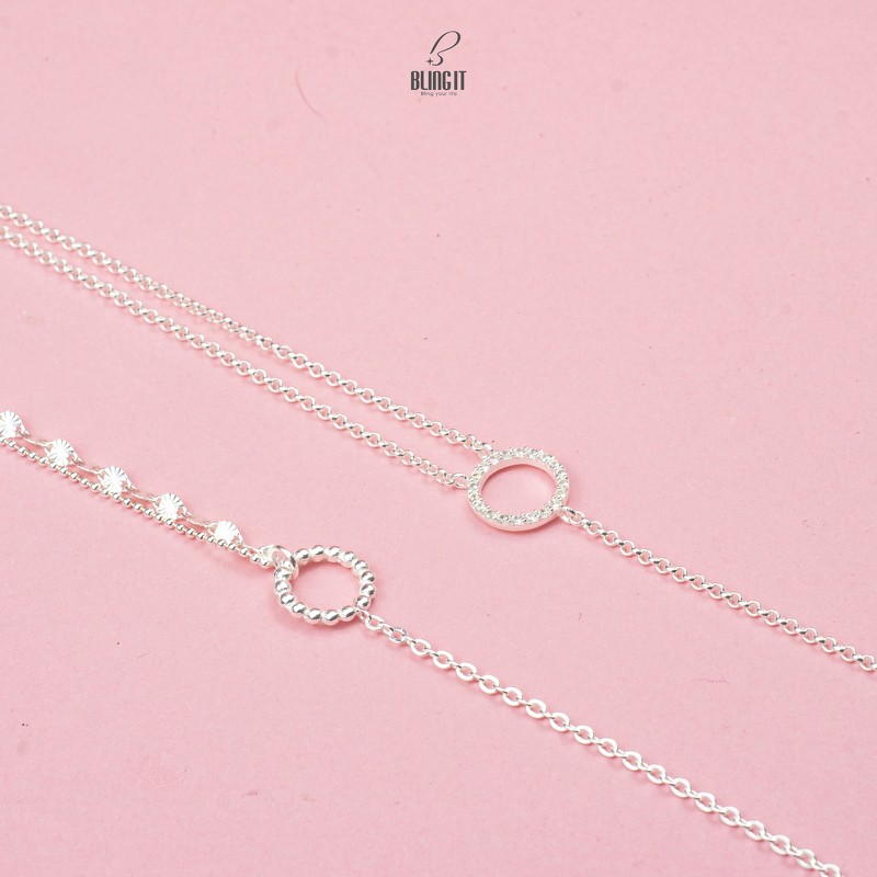 Vòng tay Bling It vòng tròn bạc BIVT128