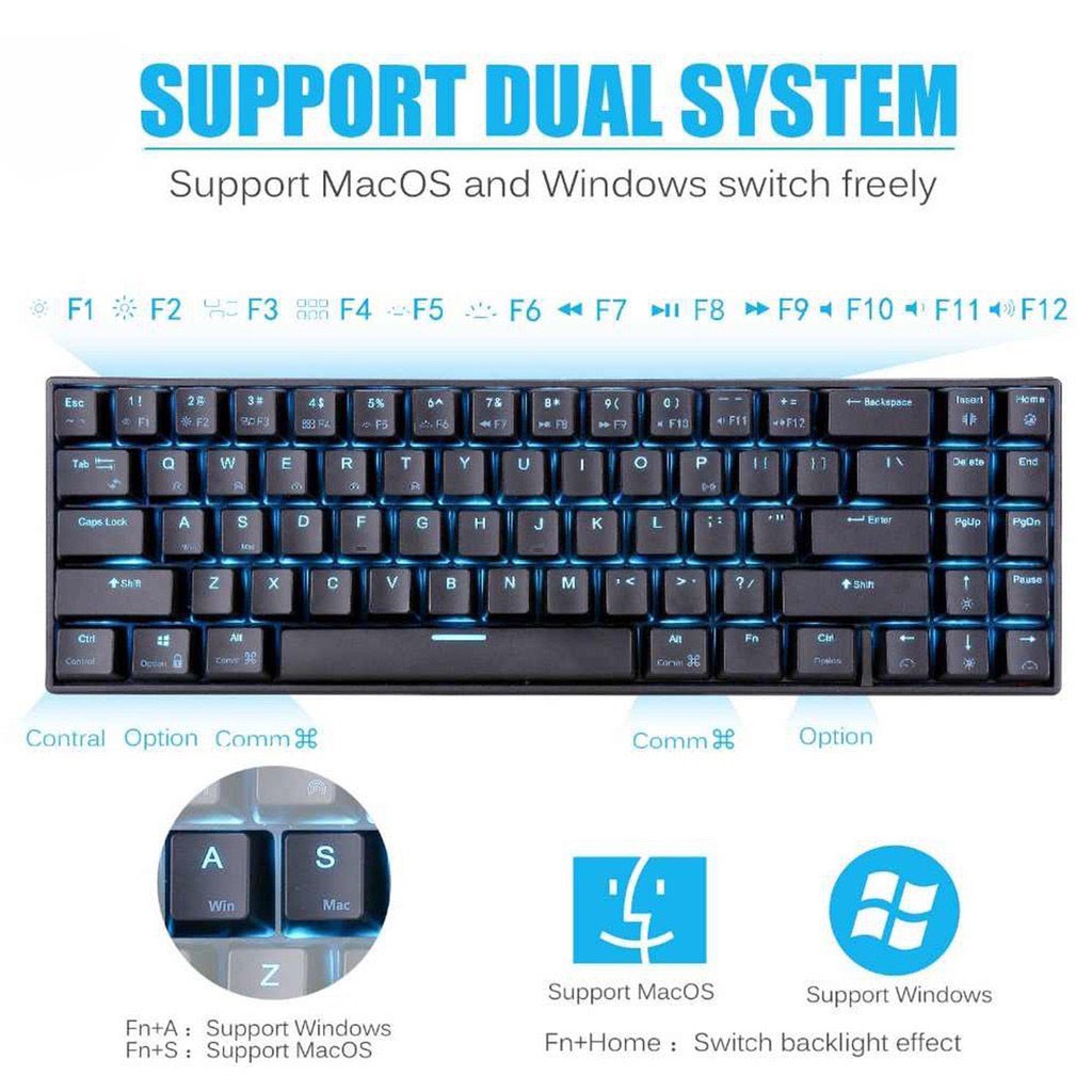 HOTSWAP RK71 PRO - Bàn phím cơ không dây mini 71 phím , kết nối Wireless 2.4Ghz - Bluetooth 5.1 - Cáp Type C | BigBuy360 - bigbuy360.vn