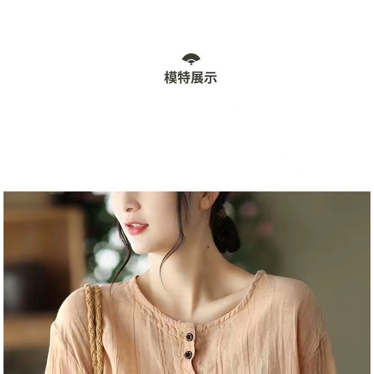 Áo Thun Cotton Linen Tay Ngắn Màu Trơn Dáng Rộng Thời Trang 2022 Cho Nữ Size M-3XL