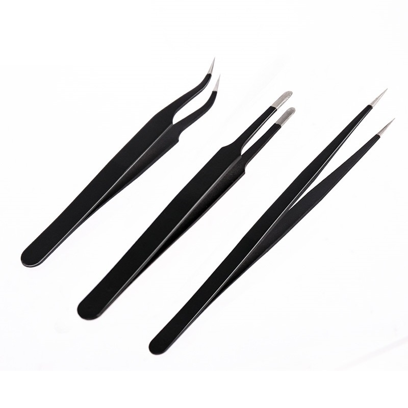 1 Nhíp Đầu Thẳng/Cong Bằng Thép Không Gỉ Chống Tĩnh Điện DIY C6827