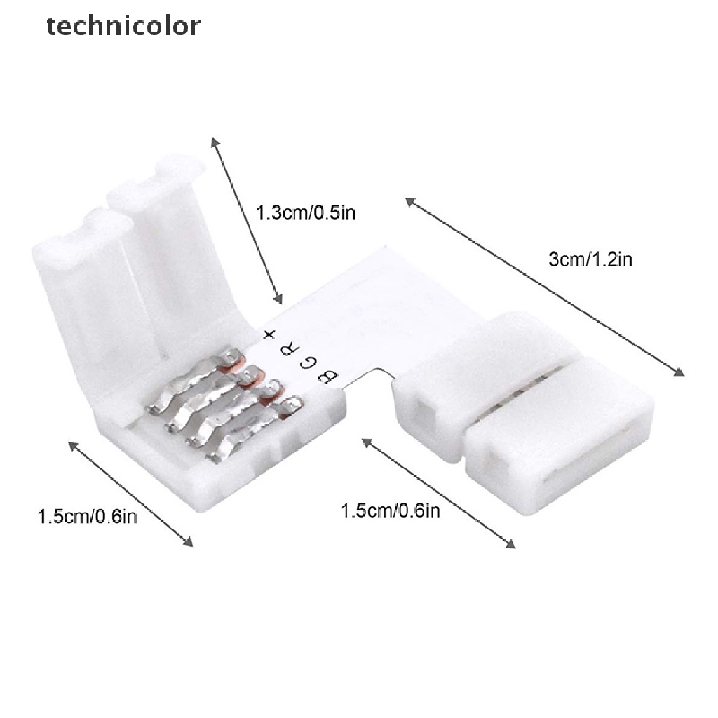 Đầu Nối 4 Pin 10mm Chữ L Cho Dây Đèn LED RGB 90° Kết Nối TYG