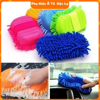 Miếng Mút Rửa Xe Ô Tô Sợi Bông Micro-Fiber Có Quai Đeo
