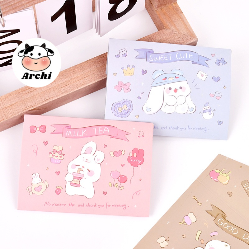 Thiệp quà tặng in hình đáng yêu mẫu C