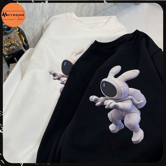 Áo nỉ nam dài tay, áo sweater nam mùa đông chất xịn in Thỏ Thám Hiểm lạ mắt mã NZ658