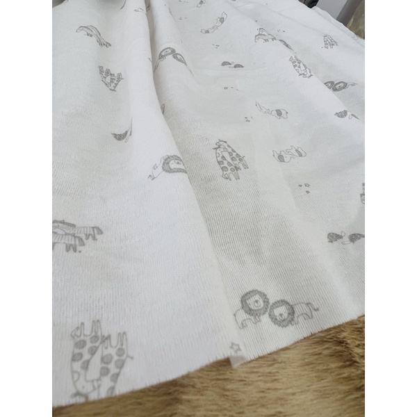 Vải thun cotton sơ sinh 2c hoạ tiết động vật