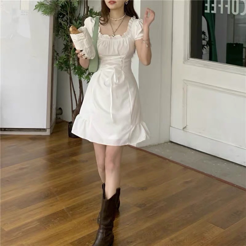 (order) Váy trắng prom dễ thương điệu đà ulzzang Hàn Quốc