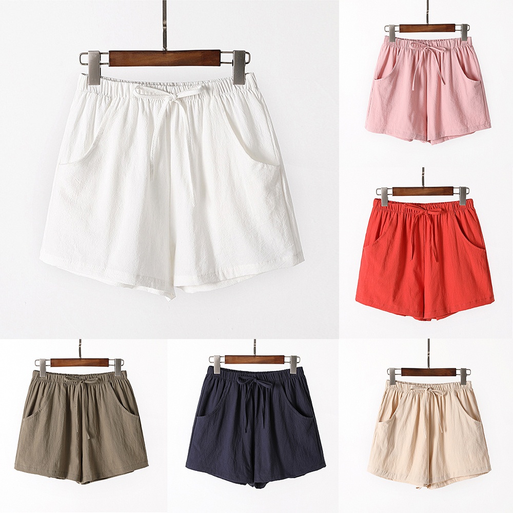 1 Quần Short Nữ Lưng Thun Rút Dây Màu Trơn RvoEfgu Uvxvwevjl LScTQd