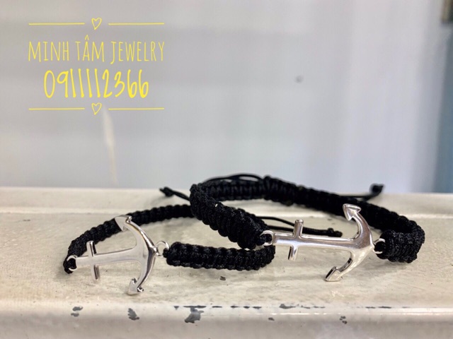 Vòng tay đôi mỏ neo bạc Cao cấp S925