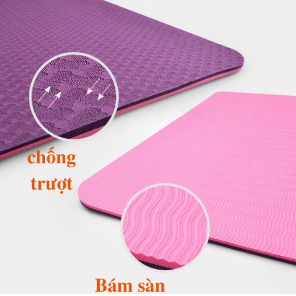 Thảm Tập Yoga Chống Trơn trượt, Không Mùi dày 6mm