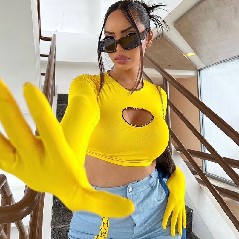 Áo Tay Dài Cổ Tròn Màu Trơn Thời Trang Đường Phố Cá Tính Cho Nữ