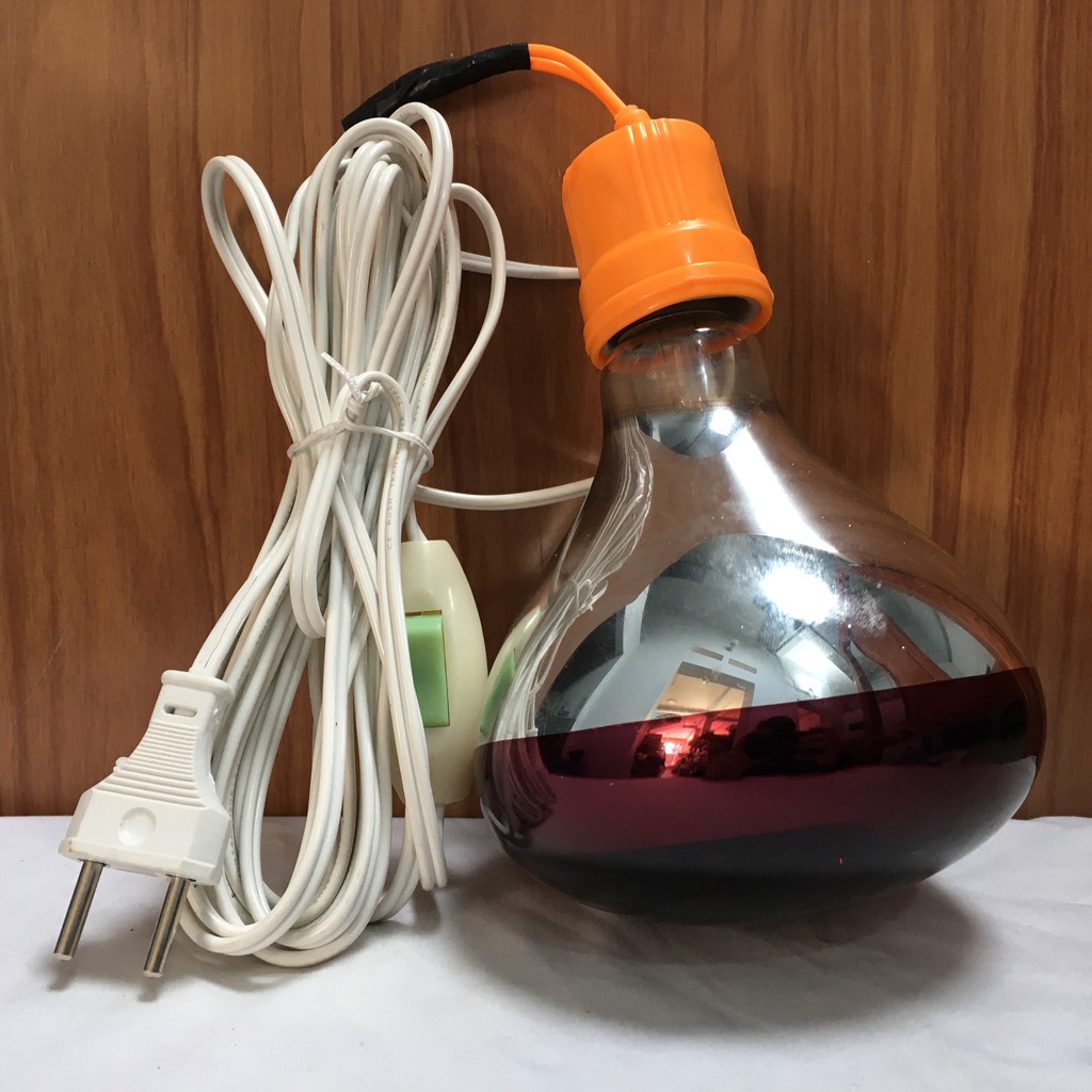 Bóng Đèn Hồng Ngoại 100W, 150W, 175W, 200W, 250W Kèm Dây 5 Mét Và Đui Sứ Chịu Nhiệt